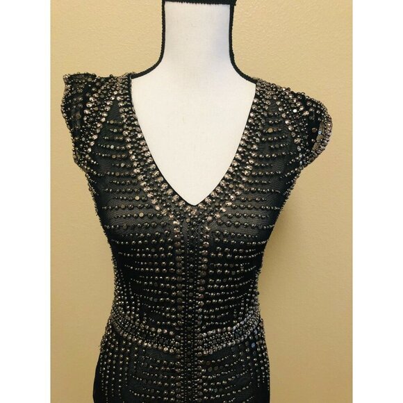 Diamond for Eden Dress HEAVY BEADED studded / SHIRT Designer Dress Size 0 - Picture 5 of 8